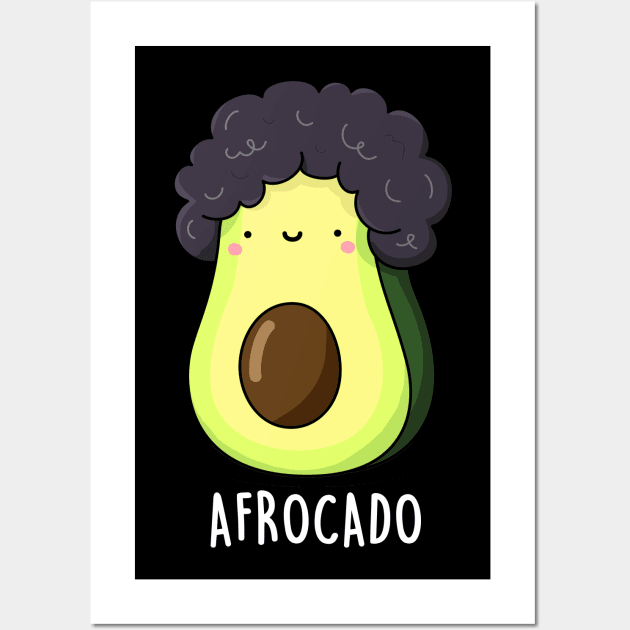 Afro-cado Cute Funny Avocado Pun Wall Art by punnybone